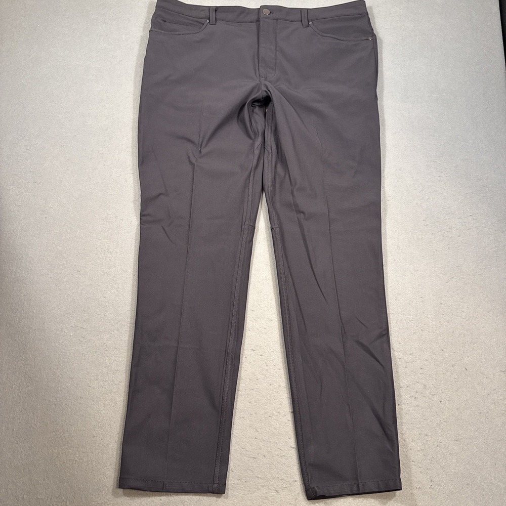7 DIAMONDS Infinity Slim Fit Chino Pants Mens 36x30 Black Performance Trousers